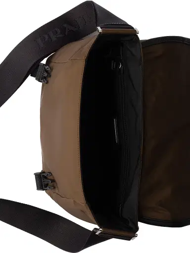 Prada Men's Re-Nylon and Saffiano Leather Shoulder Bag - Brown | Thumbnail 6 Prada Men's Re-Nylon and Saffiano Leather Shoulder Bag - Brown | Thumbnail 6