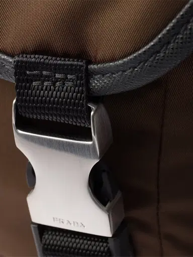Prada Men's Re-Nylon and Saffiano Leather Shoulder Bag - Brown | Thumbnail 8 Prada Men's Re-Nylon and Saffiano Leather Shoulder Bag - Brown | Thumbnail 8