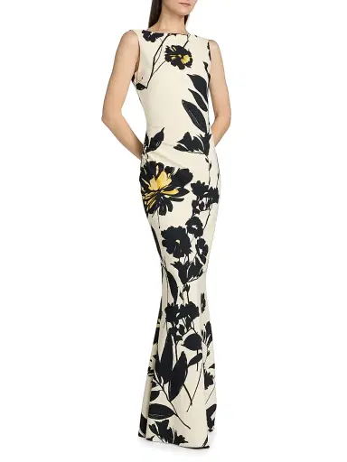 Chiara Boni La Petite Robe Women's Ajour Floral Mermaid Gown | Thumbnail 3 Chiara Boni La Petite Robe Women's Ajour Floral Mermaid Gown | Thumbnail 3