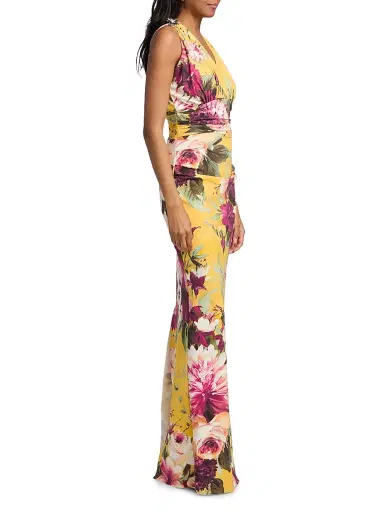 Chiara Boni La Petite Robe Women's Velis Floral V-Neck Mermaid Gown | Thumbnail 4 Chiara Boni La Petite Robe Women's Velis Floral V-Neck Mermaid Gown | Thumbnail 4