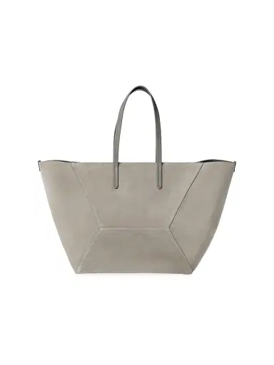 Brunello Cucinelli Women's Duo Tote Bag in Suede with Monili - Green | Thumbnail 3 Brunello Cucinelli Women's Duo Tote Bag in Suede with Monili - Green | Thumbnail 3