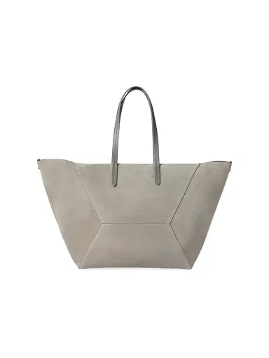 Brunello Cucinelli Women's Duo Tote Bag in Suede with Monili - Green | Thumbnail 1 Brunello Cucinelli Women's Duo Tote Bag in Suede with Monili - Green | Thumbnail 1