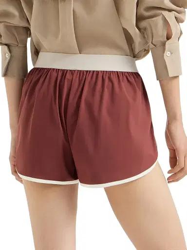 Brunello Cucinelli Women's Techno Jersey Shorts with Logo - Red | Thumbnail 3 Brunello Cucinelli Women's Techno Jersey Shorts with Logo - Red | Thumbnail 3