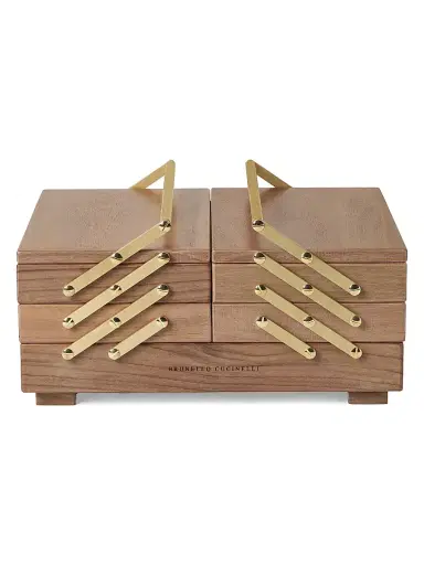 Brunello Cucinelli Walnut Wood, Krion and Brass Mahjong Set - Beige | Thumbnail 2 Brunello Cucinelli Walnut Wood, Krion and Brass Mahjong Set - Beige | Thumbnail 2