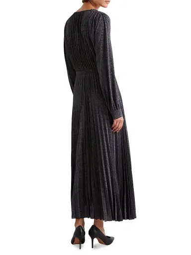 Marella Women's Plissé Pleated Lurex Jersey Dress - Midnight Blue | Thumbnail 4 Marella Women's Plissé Pleated Lurex Jersey Dress - Midnight Blue | Thumbnail 4