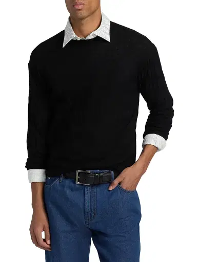 Emporio Armani Men's Diamond Virgin Wool Sweater - Black - Size XXL | Thumbnail 3 Emporio Armani Men's Diamond Virgin Wool Sweater - Black - Size XXL | Thumbnail 3