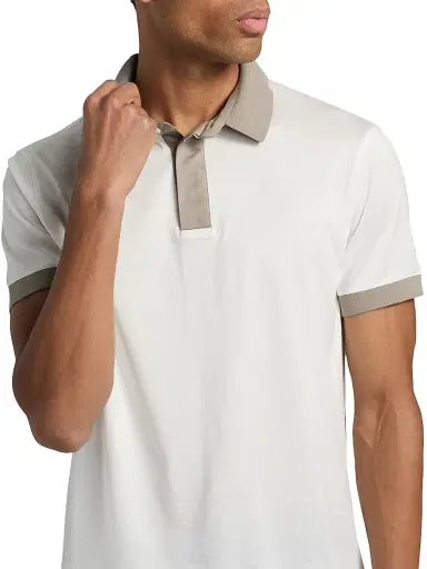 Emporio Armani Men's Contrast-Tipped Jersey Polo Shirt - White Dove | Thumbnail 6 Emporio Armani Men's Contrast-Tipped Jersey Polo Shirt - White Dove | Thumbnail 6