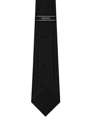 Versace Men's Medusa Silk Jacquard Tie - Black White | Thumbnail 2 Versace Men's Medusa Silk Jacquard Tie - Black White | Thumbnail 2