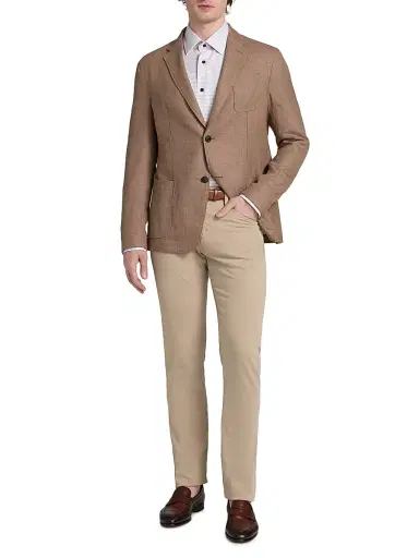 Emporio Armani Men's Textured Wool Jacket - Brown - Size 46 | Thumbnail 2 Emporio Armani Men's Textured Wool Jacket - Brown - Size 46 | Thumbnail 2