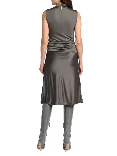 Giorgio Armani Women's Ruched Mock Turtleneck Midi-Dress | Thumbnail 5 Giorgio Armani Women's Ruched Mock Turtleneck Midi-Dress | Thumbnail 5