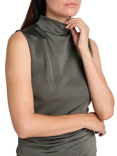 Giorgio Armani Women's Ruched Mock Turtleneck Midi-Dress | Thumbnail 6 Giorgio Armani Women's Ruched Mock Turtleneck Midi-Dress | Thumbnail 6
