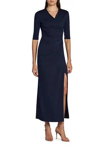 Giorgio Armani Women's Ruched Midi-Dress - Blue - Size 4 | Thumbnail 3 Giorgio Armani Women's Ruched Midi-Dress - Blue - Size 4 | Thumbnail 3