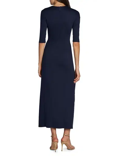 Giorgio Armani Women's Ruched Midi-Dress - Blue - Size 4 | Thumbnail 5 Giorgio Armani Women's Ruched Midi-Dress - Blue - Size 4 | Thumbnail 5