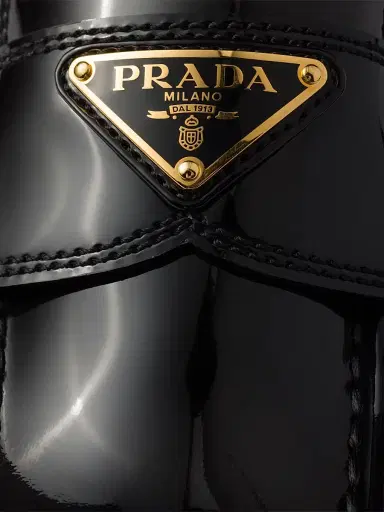 Prada Women's Chocolate Patent Leather Loafers - White | Thumbnail 11 Prada Women's Chocolate Patent Leather Loafers - White | Thumbnail 11
