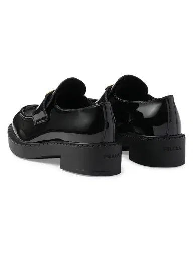 Prada Women's Chocolate Patent Leather Loafers - White | Thumbnail 9 Prada Women's Chocolate Patent Leather Loafers - White | Thumbnail 9