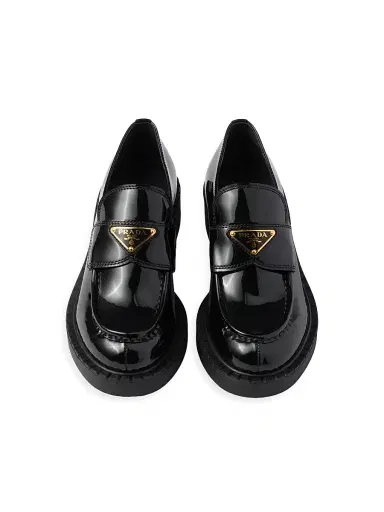 Prada Women's Chocolate Patent Leather Loafers - White | Thumbnail 10 Prada Women's Chocolate Patent Leather Loafers - White | Thumbnail 10