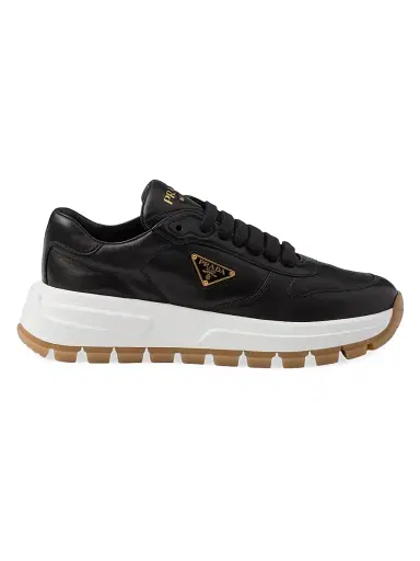Prada Women's Prax 01 Leather Sneakers - Black | Thumbnail 1 Prada Women's Prax 01 Leather Sneakers - Black | Thumbnail 1