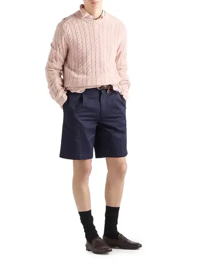 Prada Men's Wool and Cashmere Crewneck Sweater - Pink | Thumbnail 6 Prada Men's Wool and Cashmere Crewneck Sweater - Pink | Thumbnail 6