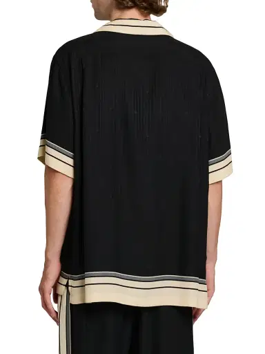 Dolce & Gabbana Men's Riga Striped Silk Camp Shirt - Righe Nero | Thumbnail 5 Dolce & Gabbana Men's Riga Striped Silk Camp Shirt - Righe Nero | Thumbnail 5