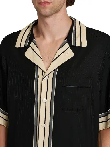 Dolce & Gabbana Men's Riga Striped Silk Camp Shirt - Righe Nero | Thumbnail 6 Dolce & Gabbana Men's Riga Striped Silk Camp Shirt - Righe Nero | Thumbnail 6