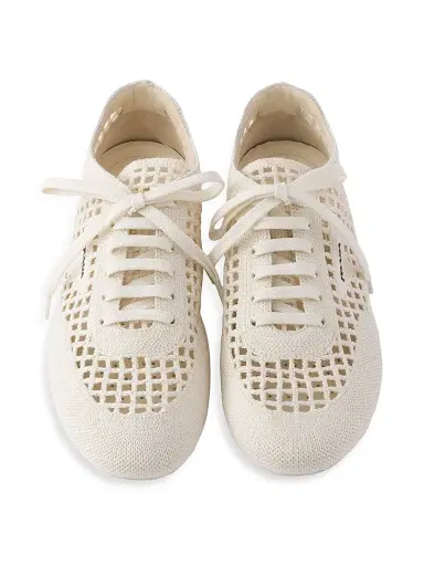 Prada Women's Collapse Crochet Laced Sneakers - Black | Thumbnail 7 Prada Women's Collapse Crochet Laced Sneakers - Black | Thumbnail 7