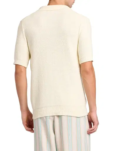 Dolce & Gabbana Men's Lace-Up Cotton-Blend Short-Sleeve Shirt - Beige | Thumbnail 5 Dolce & Gabbana Men's Lace-Up Cotton-Blend Short-Sleeve Shirt - Beige | Thumbnail 5