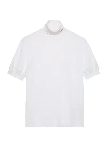 Prada Men's Cotton Turtleneck Sweater - White | Thumbnail 1 Prada Men's Cotton Turtleneck Sweater - White | Thumbnail 1