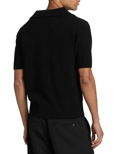 Dolce & Gabbana Men's Knit Short-Sleeve Polo Shirt - Nero | Thumbnail 5 Dolce & Gabbana Men's Knit Short-Sleeve Polo Shirt - Nero | Thumbnail 5