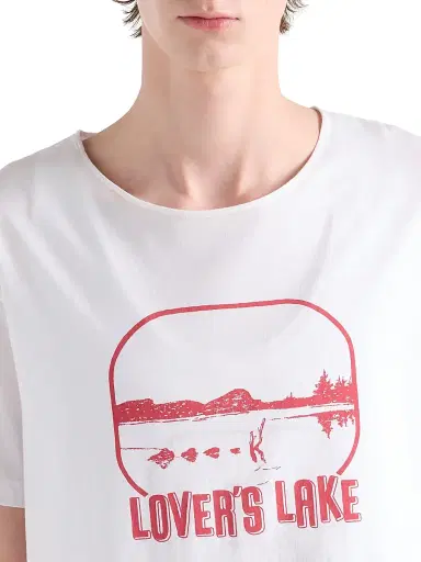 Prada Men's Printed Cotton T-Shirt - White | Thumbnail 5 Prada Men's Printed Cotton T-Shirt - White | Thumbnail 5