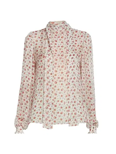 Dolce & Gabbana Women's Sheer Floral Silk-Blend Blouse | Thumbnail 1 Dolce & Gabbana Women's Sheer Floral Silk-Blend Blouse | Thumbnail 1