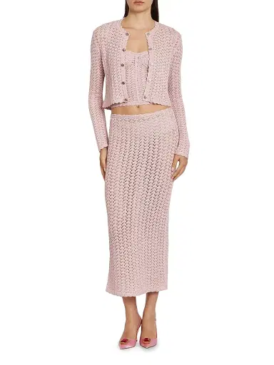 Dolce & Gabbana Women's Crochet Knit Crop Cardigan - Rosa - Size 10 | Thumbnail 2 Dolce & Gabbana Women's Crochet Knit Crop Cardigan - Rosa - Size 10 | Thumbnail 2