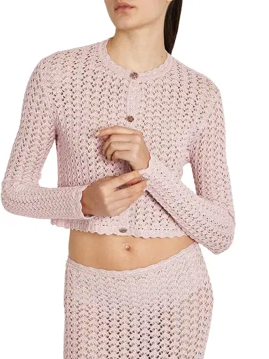 Dolce & Gabbana Women's Crochet Knit Crop Cardigan - Rosa - Size 10 | Thumbnail 6 Dolce & Gabbana Women's Crochet Knit Crop Cardigan - Rosa - Size 10 | Thumbnail 6