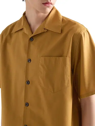 Prada Men's Cotton Blend Fringed Bowling Shirt - Red | Thumbnail 9 Prada Men's Cotton Blend Fringed Bowling Shirt - Red | Thumbnail 9
