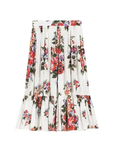 Dolce & Gabbana Little Girl's & Girl's Floral Cotton Skirt - Bianco - Size 14 | Thumbnail 2 Dolce & Gabbana Little Girl's & Girl's Floral Cotton Skirt - Bianco - Size 14 | Thumbnail 2