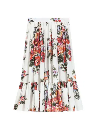 Dolce & Gabbana Little Girl's & Girl's Floral Cotton Skirt - Bianco - Size 14 | Thumbnail 1 Dolce & Gabbana Little Girl's & Girl's Floral Cotton Skirt - Bianco - Size 14 | Thumbnail 1