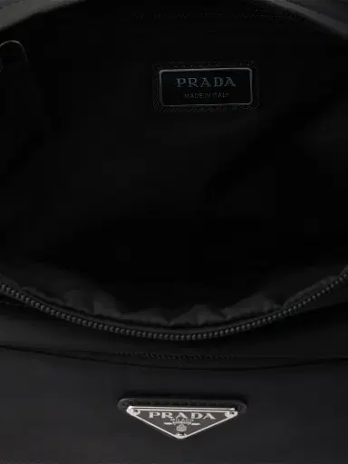 Prada Men's Re-Nylon and Leather Crossbody Bag - Black | Thumbnail 6 Prada Men's Re-Nylon and Leather Crossbody Bag - Black | Thumbnail 6