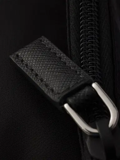 Prada Men's Re-Nylon and Leather Crossbody Bag - Black | Thumbnail 7 Prada Men's Re-Nylon and Leather Crossbody Bag - Black | Thumbnail 7