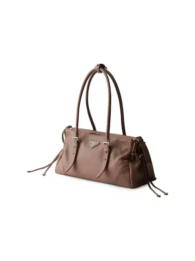 Prada Women's Antiqued Leather Shoulder Bag - Brown | Thumbnail 4 Prada Women's Antiqued Leather Shoulder Bag - Brown | Thumbnail 4