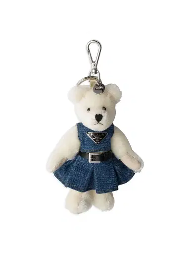 Prada Women's Teddy Keychain Charm - Blue | Thumbnail 1 Prada Women's Teddy Keychain Charm - Blue | Thumbnail 1