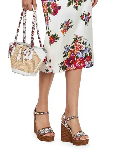 Dolce & Gabbana Women's 90MM Platform Wedge Espadrilles - Bianco Multicolor - Size 10 | Thumbnail 2 Dolce & Gabbana Women's 90MM Platform Wedge Espadrilles - Bianco Multicolor - Size 10 | Thumbnail 2