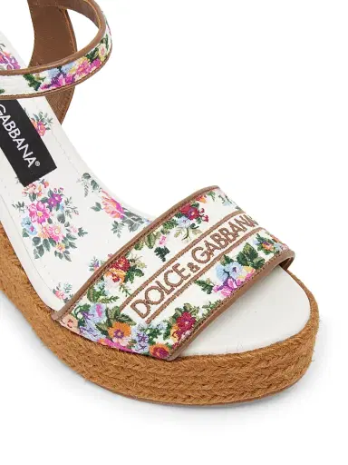 Dolce & Gabbana Women's 90MM Platform Wedge Espadrilles - Bianco Multicolor - Size 10 | Thumbnail 6 Dolce & Gabbana Women's 90MM Platform Wedge Espadrilles - Bianco Multicolor - Size 10 | Thumbnail 6
