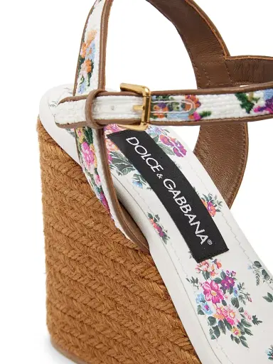 Dolce & Gabbana Women's 90MM Platform Wedge Espadrilles - Bianco Multicolor - Size 10 | Thumbnail 7 Dolce & Gabbana Women's 90MM Platform Wedge Espadrilles - Bianco Multicolor - Size 10 | Thumbnail 7