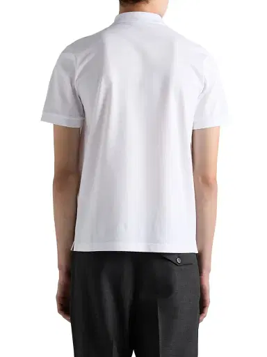 Prada Men's Piqué Polo Shirt - White | Thumbnail 3 Prada Men's Piqué Polo Shirt - White | Thumbnail 3