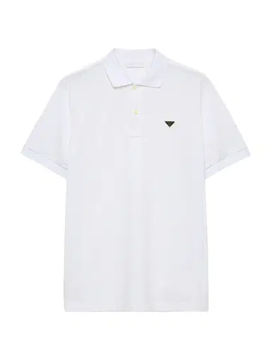 Prada Men's Piqué Polo Shirt - White | Thumbnail 1 Prada Men's Piqué Polo Shirt - White | Thumbnail 1
