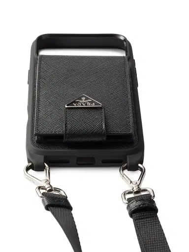 Prada Women's Saffiano Leather Case for iPhone 17 Pro Max with Shoulder Strap | Thumbnail 2 Prada Women's Saffiano Leather Case for iPhone 17 Pro Max with Shoulder Strap | Thumbnail 2