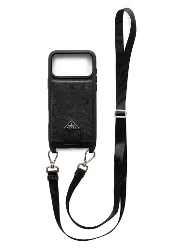 Prada Women's Saffiano Leather Case for iPhone 17 Pro Max with Shoulder Strap | Thumbnail 1 Prada Women's Saffiano Leather Case for iPhone 17 Pro Max with Shoulder Strap | Thumbnail 1
