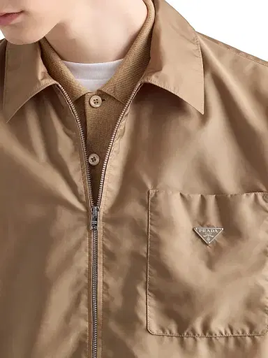 Prada Men's Re-Nylon Zipper Shirt - Beige Khaki - Size XXXL | Thumbnail 4 Prada Men's Re-Nylon Zipper Shirt - Beige Khaki - Size XXXL | Thumbnail 4