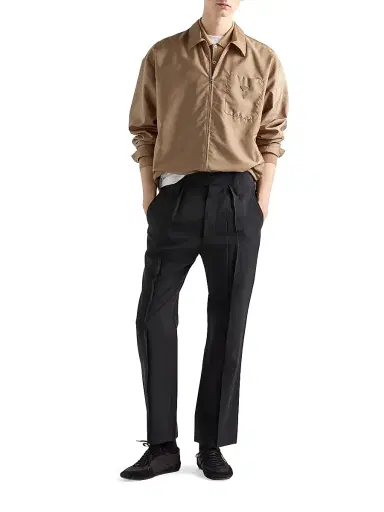 Prada Men's Re-Nylon Zipper Shirt - Beige Khaki - Size XXXL | Thumbnail 5 Prada Men's Re-Nylon Zipper Shirt - Beige Khaki - Size XXXL | Thumbnail 5