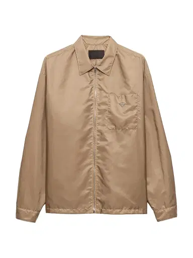 Prada Men's Re-Nylon Zipper Shirt - Beige Khaki - Size XXXL | Thumbnail 1 Prada Men's Re-Nylon Zipper Shirt - Beige Khaki - Size XXXL | Thumbnail 1