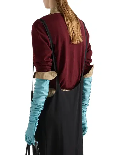 Prada Women's Cashmere V-Neck Sweater - Dark Red | Thumbnail 3 Prada Women's Cashmere V-Neck Sweater - Dark Red | Thumbnail 3